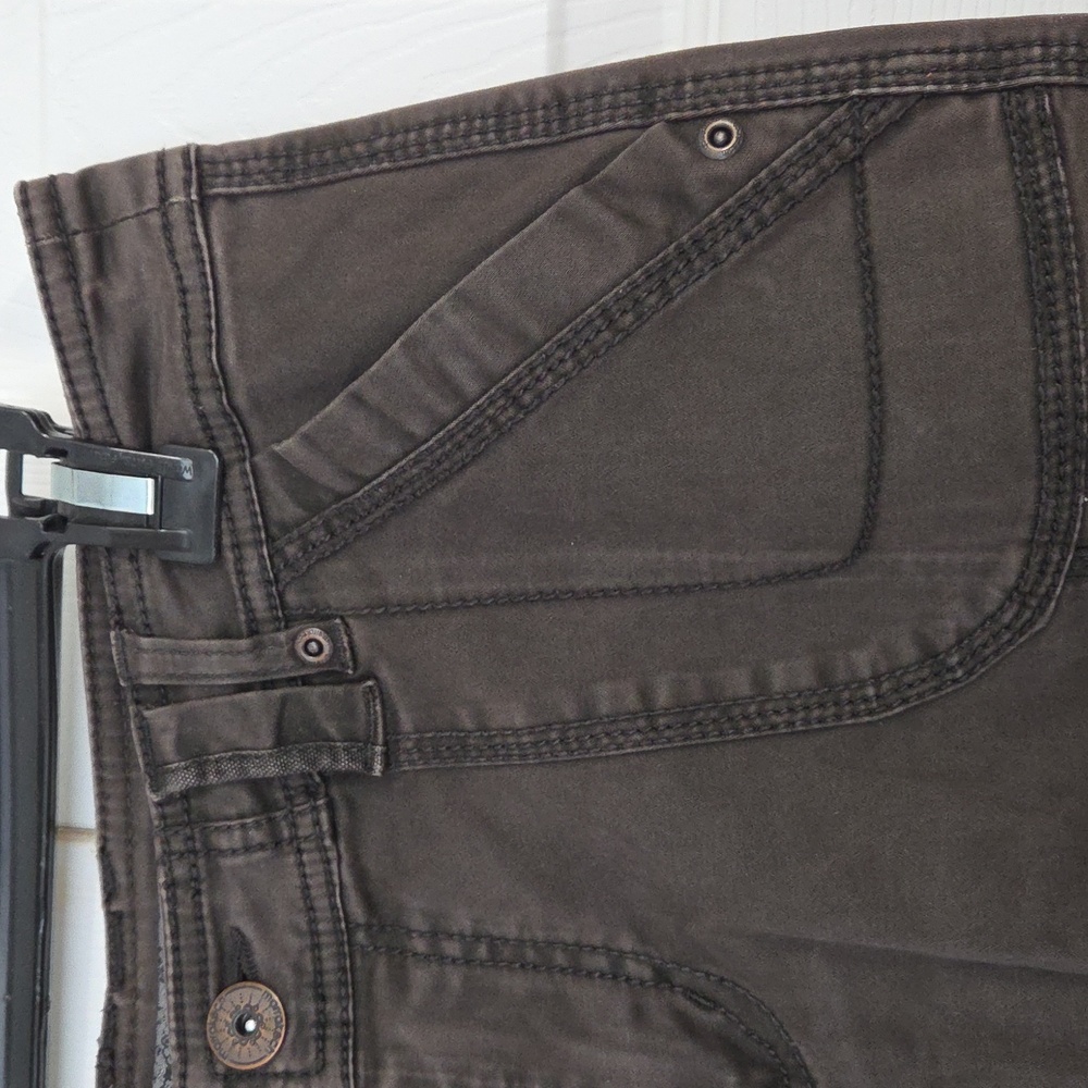 MARRAKECH BOOT CUT CARGO UTILITY PANTS DARK BROWN SIZE 28 - Picture 7 of 12